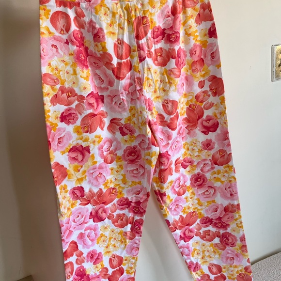 Talbots  floral Cottagecore feminine colorful cotton Pants size 10 - Picture 5 of 9